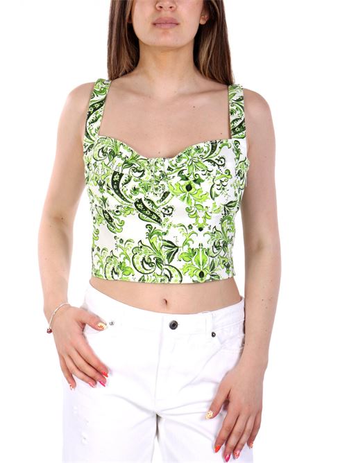TOP CORTO STAMPATO VERDE-BIANCO Liu Jo | WA5474T1816.M9530